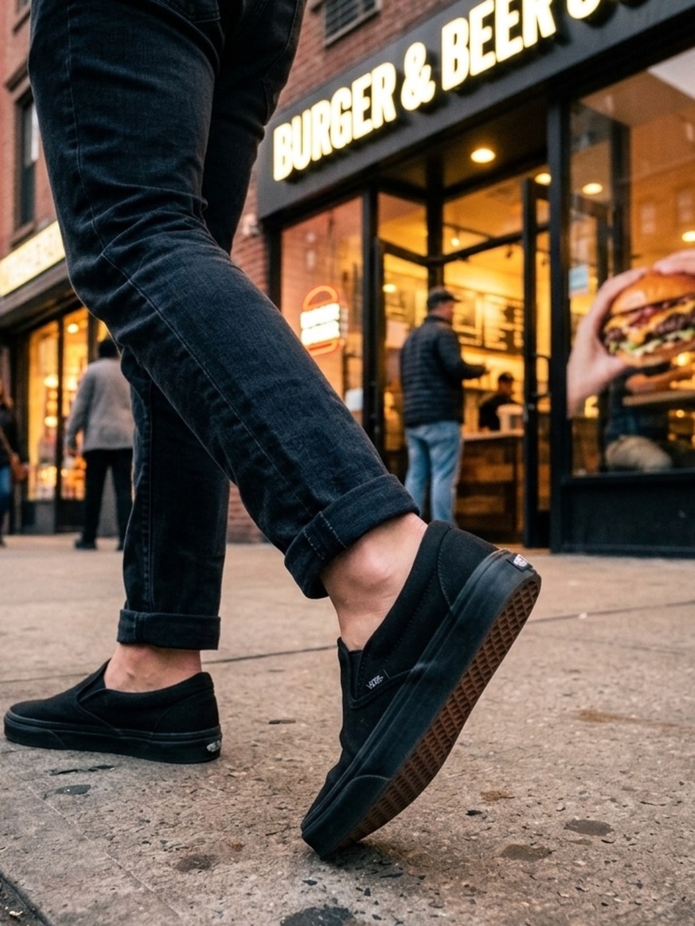 Vans Classic Slip-On Shoes - Black Sz 10